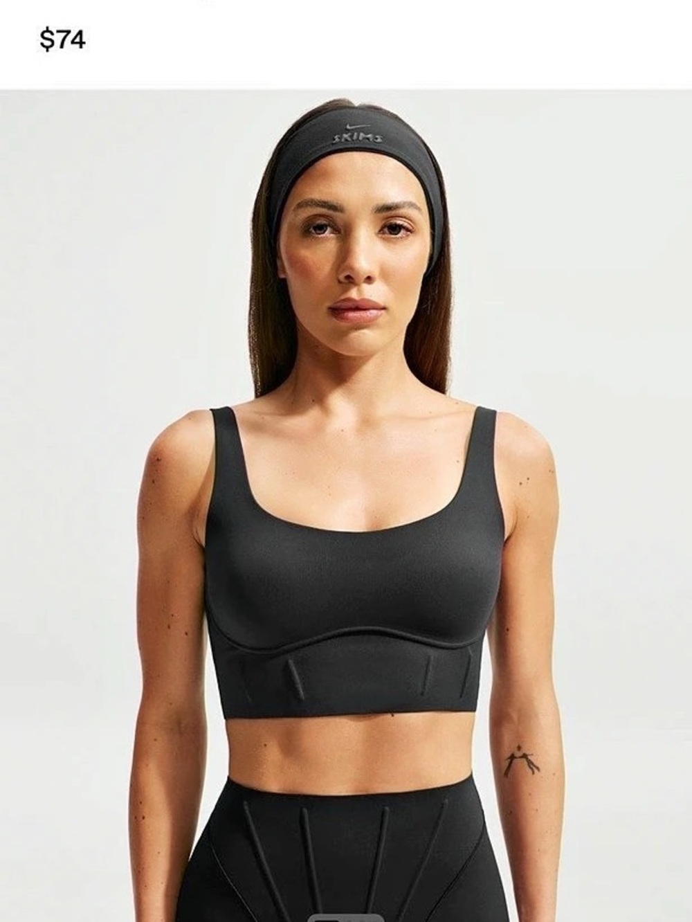 Nike NikeSKIMS lWomen's Long-Line Corset Bra Black Long-Line Sports Bra